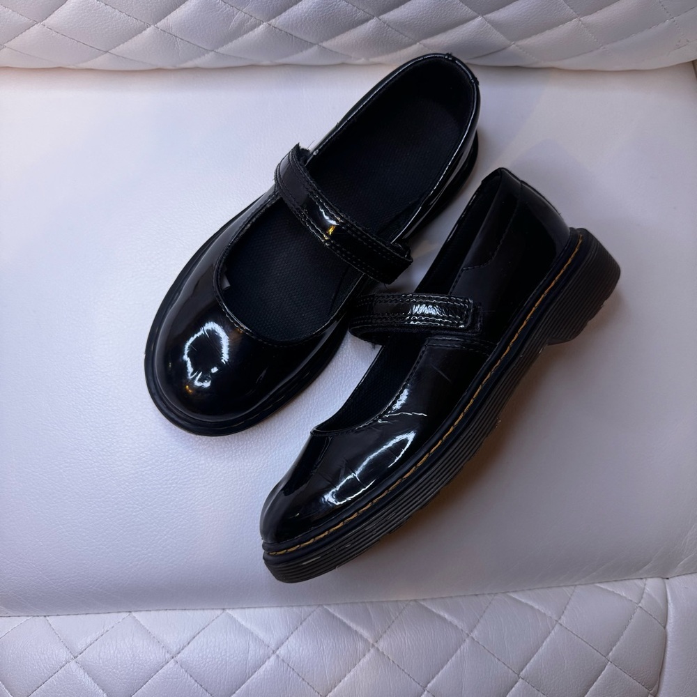Dr. Martens Maccy II Patent Leather Mary Jane Shoes Kids Size 3 Velco Strap Y2K